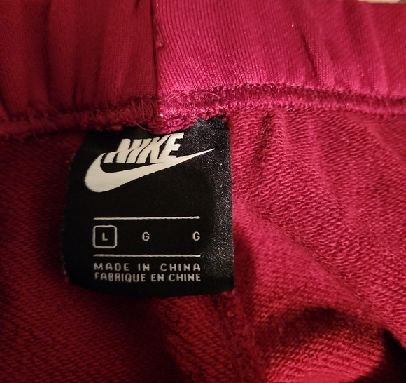 Nike MEN'S Maroon Joggers with Colorful Stripes - Picture 6 of 7